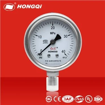 Hongqi® 2.5" 304ss 케이스 하단 장착 안전 유리 오일 충전 압력 게이지